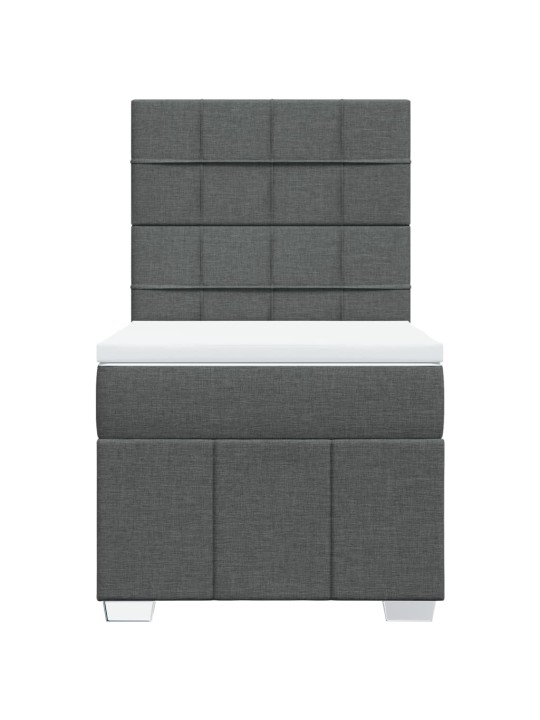 Box spring postel s matrací tmavě šedá 100 x 200 cm textil