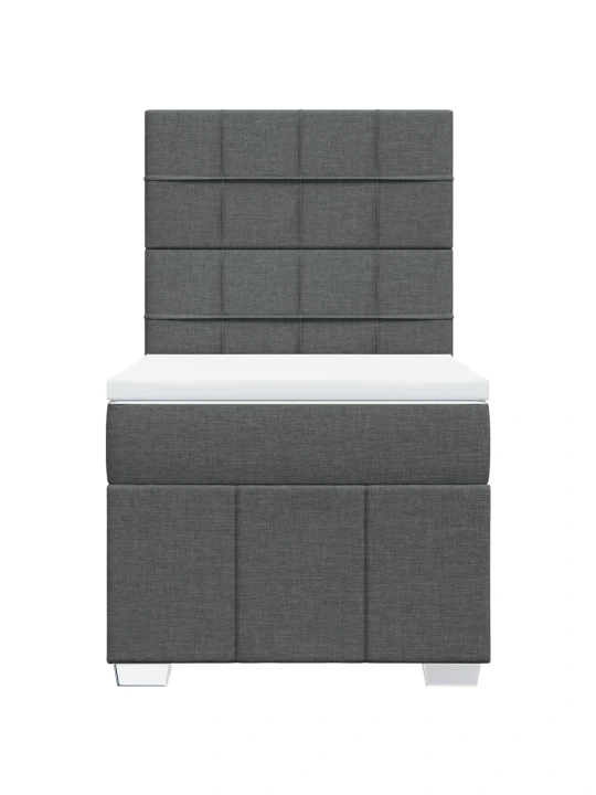 Box spring postel s matrací tmavě šedá 100 x 200 cm textil