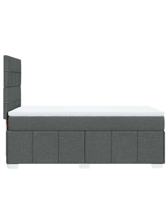 Box spring postel s matrací tmavě šedá 100 x 200 cm textil