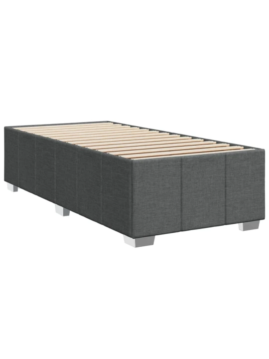 Box spring postel s matrací tmavě šedá 100 x 200 cm textil