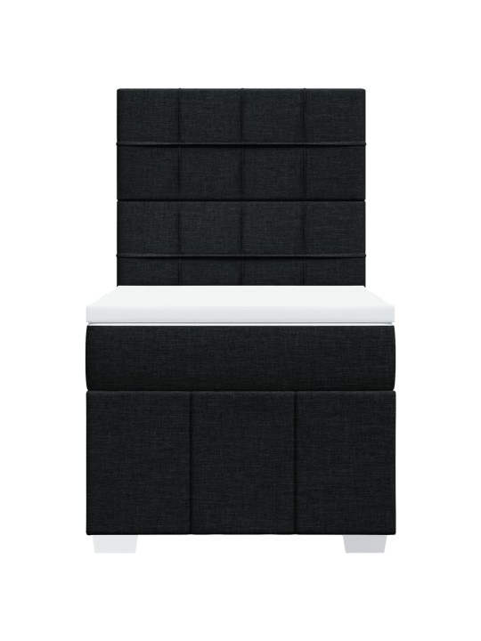 Box spring postel s matrací černá 100 x 200 cm textil