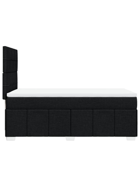 Box spring postel s matrací černá 100 x 200 cm textil