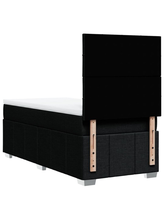 Box spring postel s matrací černá 100 x 200 cm textil