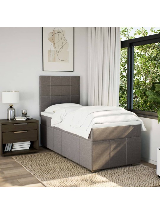 Box spring postel s matrací taupe 100 x 200 cm textil