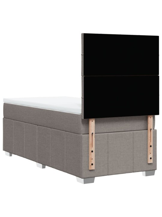 Box spring postel s matrací taupe 100 x 200 cm textil
