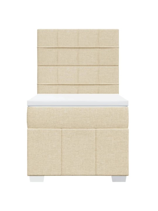Box spring postel s matrací krémová 100 x 200 cm textil