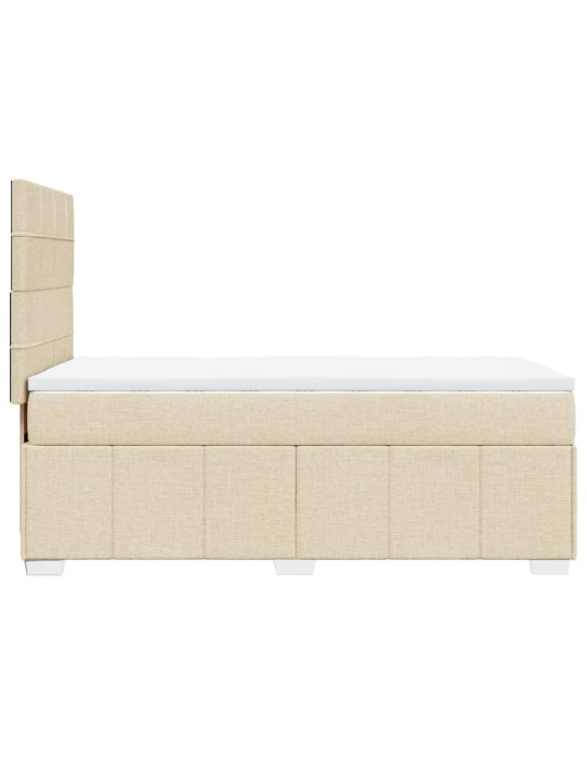 Box spring postel s matrací krémová 100 x 200 cm textil