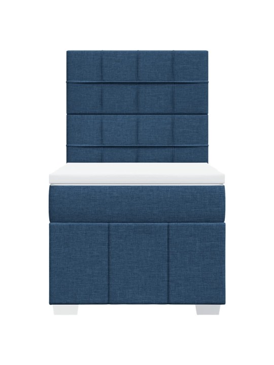 Box spring postel s matrací modrá 100 x 200 cm textil