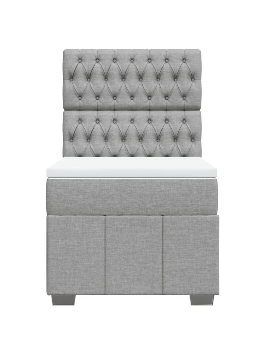 Box spring postel s matrací světle šedý 100 x 200 cm textil