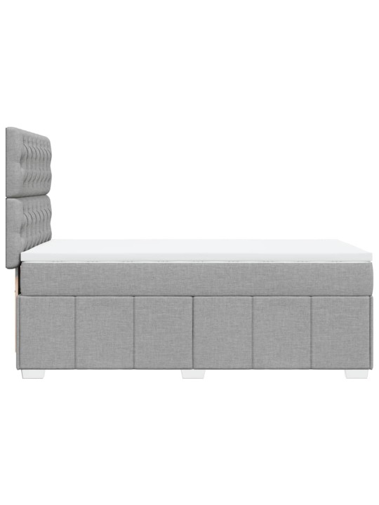 Box spring postel s matrací světle šedý 100 x 200 cm textil