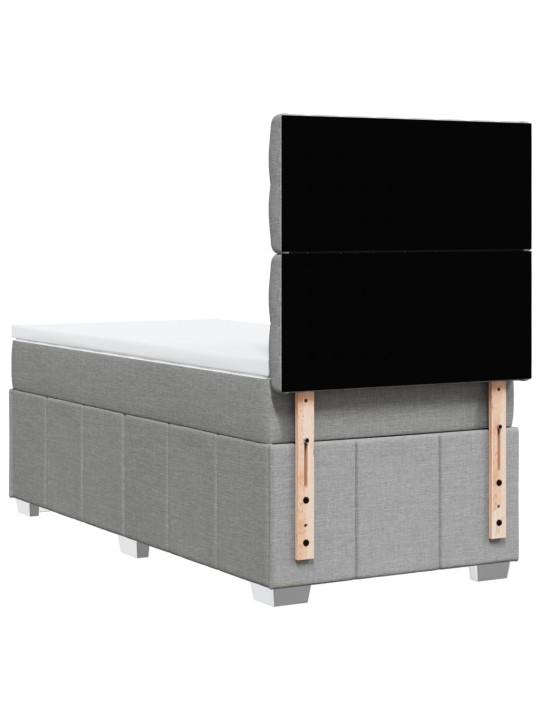 Box spring postel s matrací světle šedý 100 x 200 cm textil