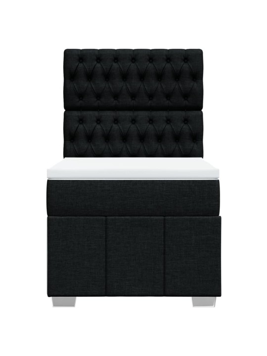 Box spring postel s matrací černá 100 x 200 cm textil