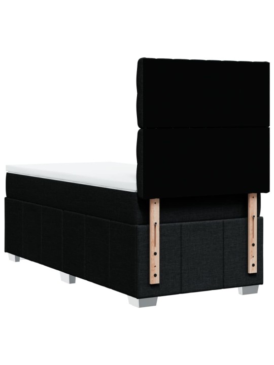 Box spring postel s matrací černá 100 x 200 cm textil