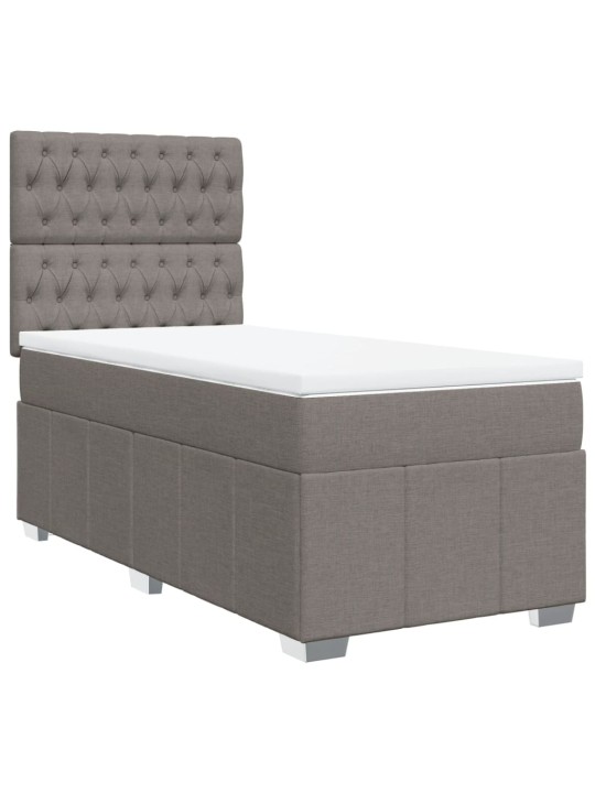 Box spring postel s matrací taupe 100 x 200 cm textil