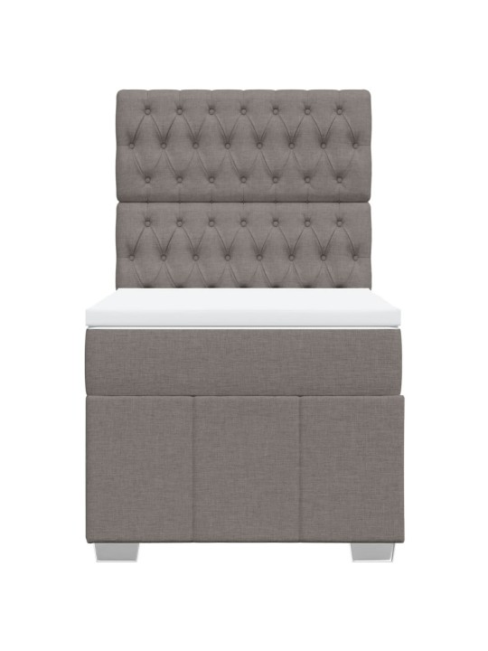 Box spring postel s matrací taupe 100 x 200 cm textil