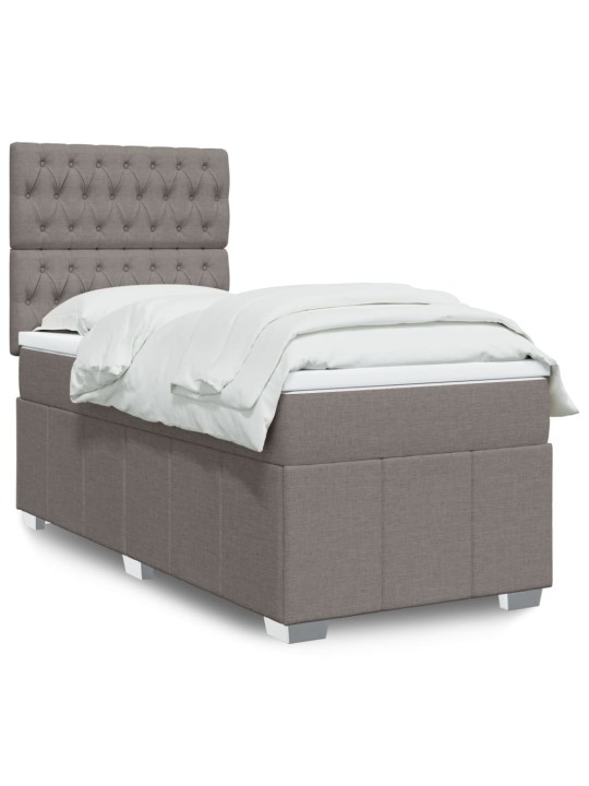 Box spring postel s matrací taupe 100 x 200 cm textil