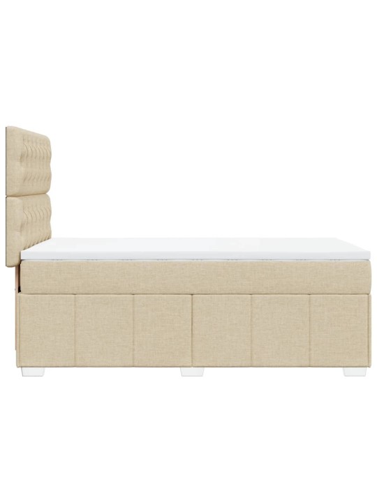 Box spring postel s matrací krémová 100 x 200 cm textil