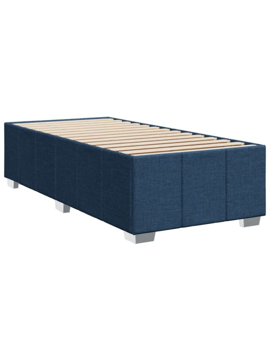 Box spring postel s matrací modrá 100 x 200 cm textil