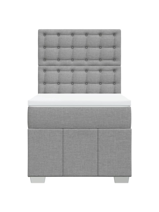 Box spring postel s matrací světle šedý 100 x 200 cm textil