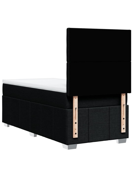 Box spring postel s matrací černá 100 x 200 cm textil