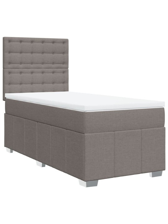 Box spring postel s matrací taupe 100 x 200 cm textil