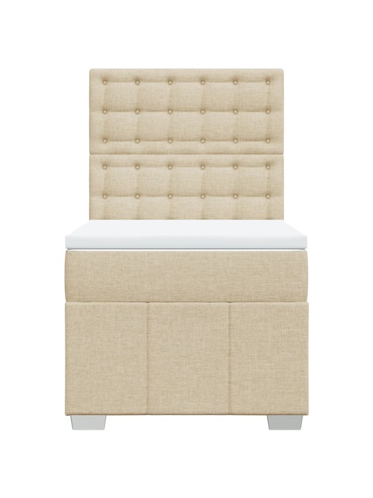 Box spring postel s matrací krémová 100 x 200 cm textil