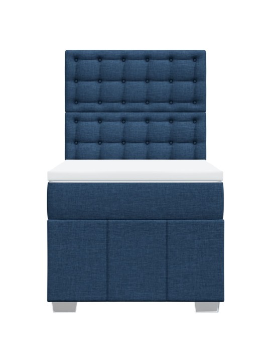 Box spring postel s matrací modrá 100 x 200 cm textil