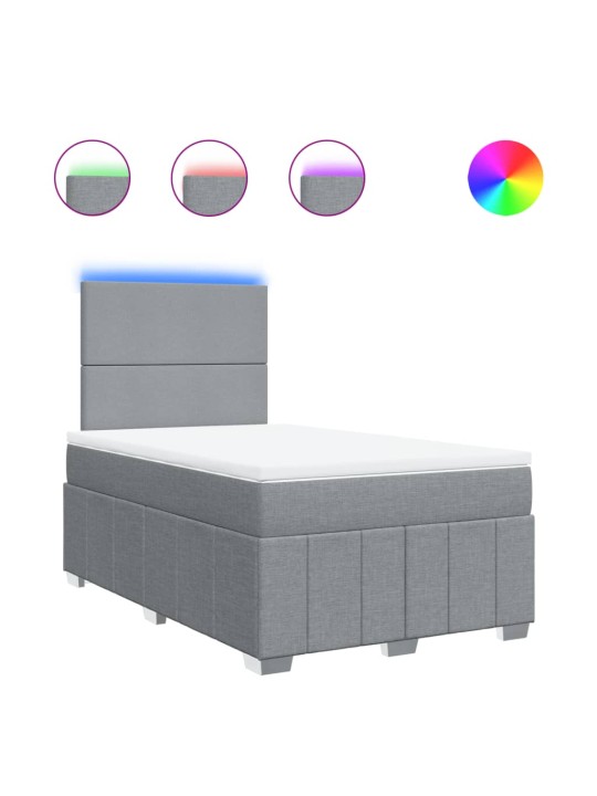 Box spring postel s matrací světle šedá 120x190 cm textil