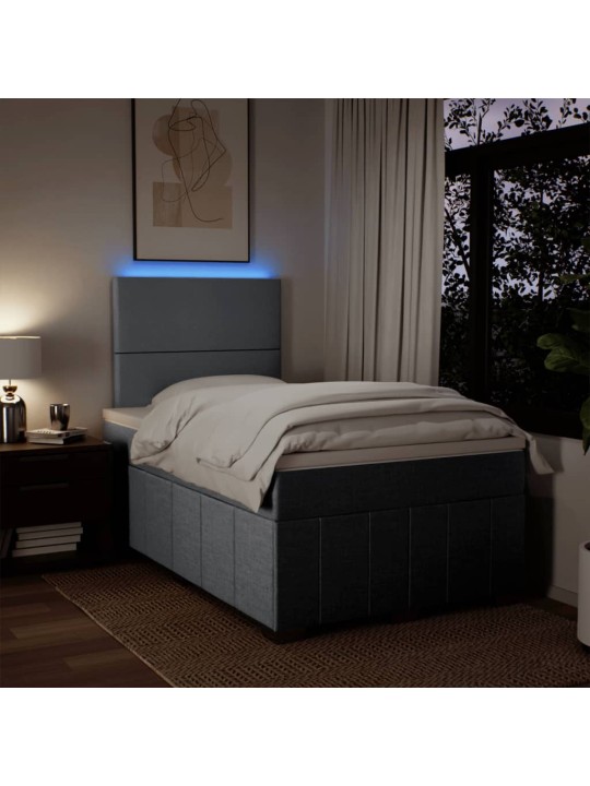 Box spring postel s matrací světle šedá 120x190 cm textil