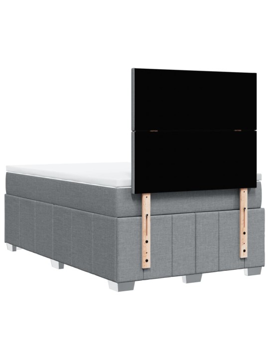 Box spring postel s matrací světle šedá 120x190 cm textil