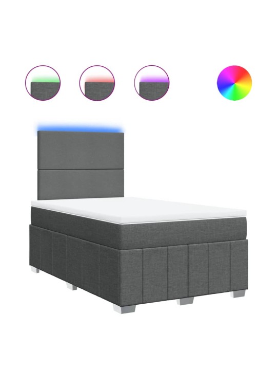 Box spring postel s matrací tmavě šedá 120x190 cm textil