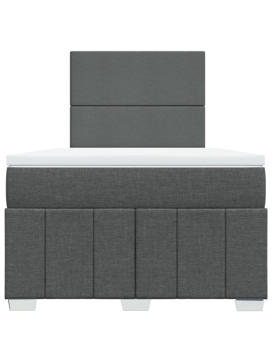 Box spring postel s matrací tmavě šedá 120x190 cm textil