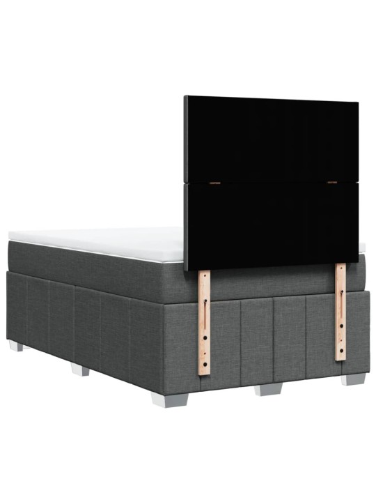 Box spring postel s matrací tmavě šedá 120x190 cm textil