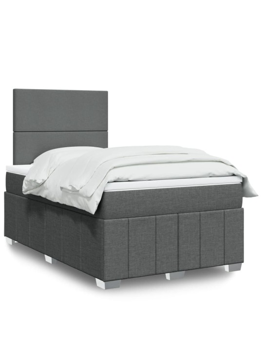 Box spring postel s matrací tmavě šedá 120x190 cm textil