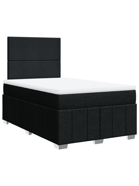 Box spring postel s matrací černá 120x190 cm textil