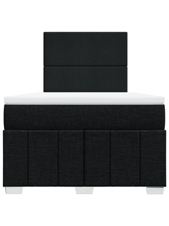 Box spring postel s matrací černá 120x190 cm textil