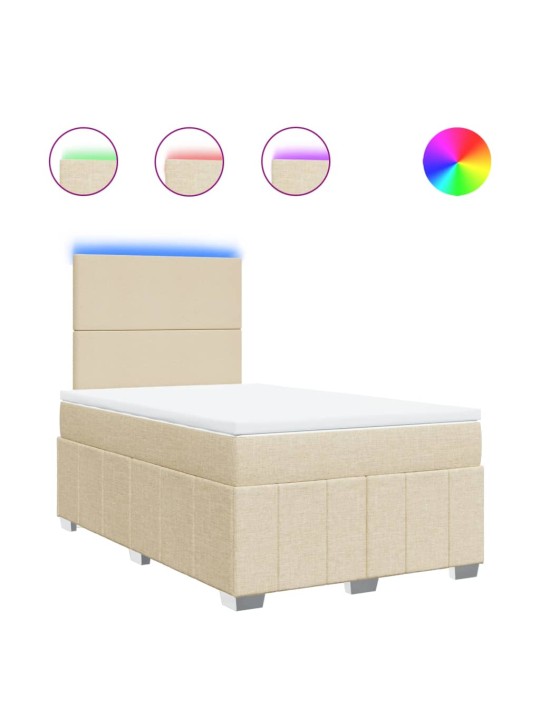 Box spring postel s matrací krémová 120x190 cm textil