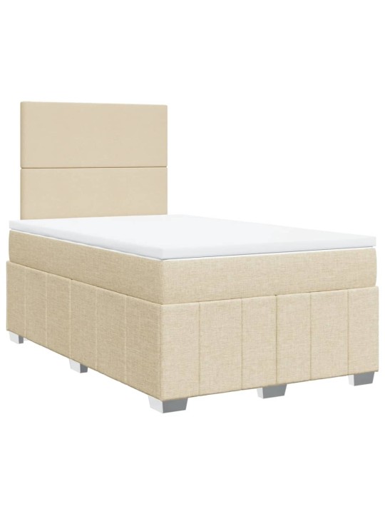 Box spring postel s matrací krémová 120x190 cm textil