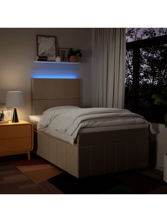 Box spring postel s matrací krémová 120x190 cm textil