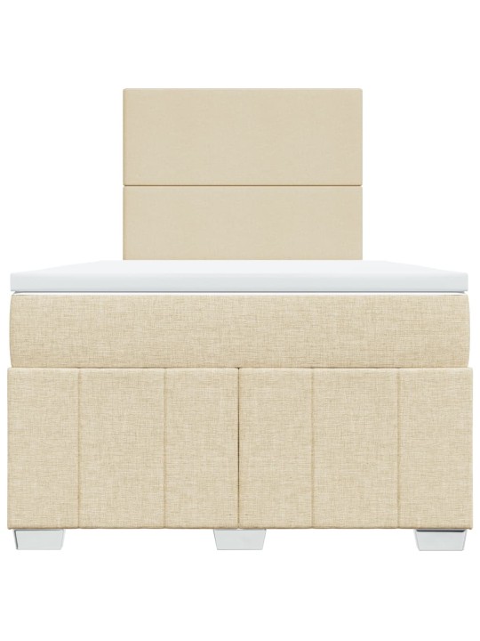 Box spring postel s matrací krémová 120x190 cm textil