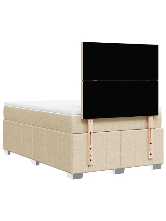 Box spring postel s matrací krémová 120x190 cm textil