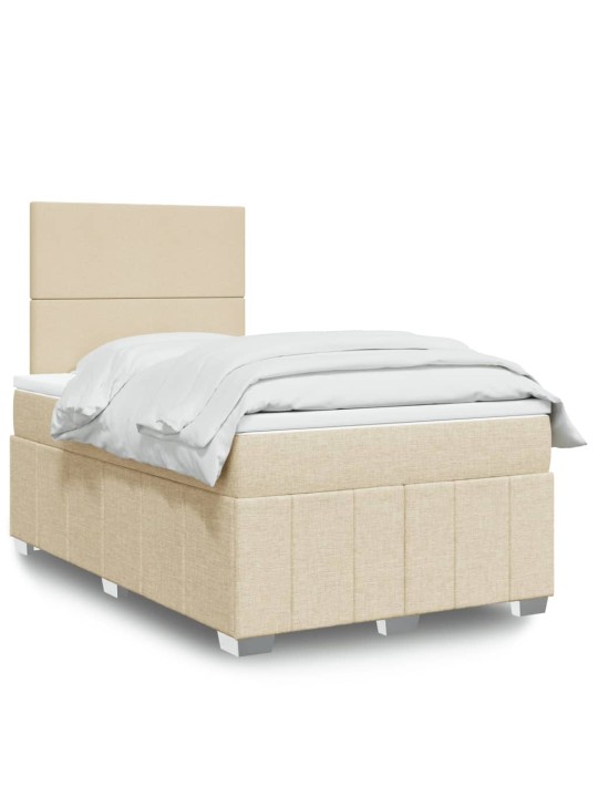 Box spring postel s matrací krémová 120x190 cm textil