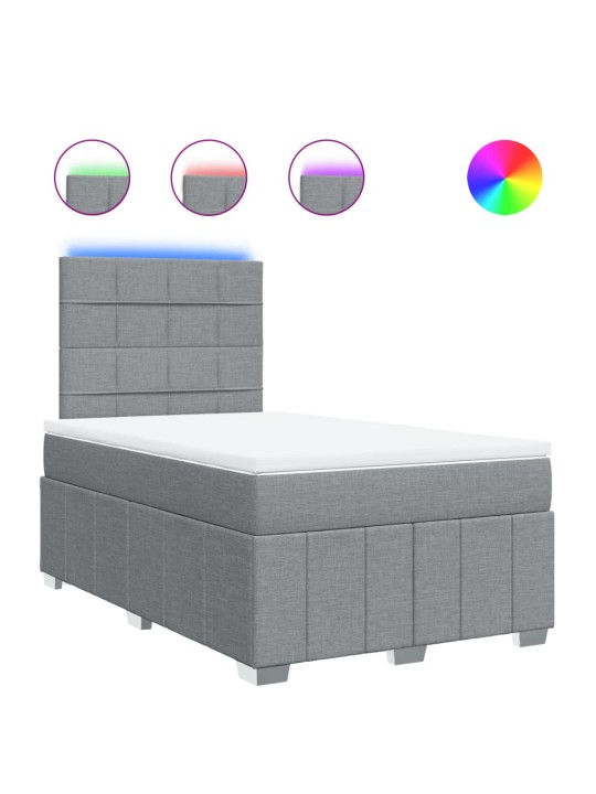 Box spring postel s matrací světle šedá 120x190 cm textil