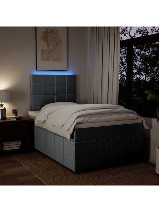 Box spring postel s matrací světle šedá 120x190 cm textil