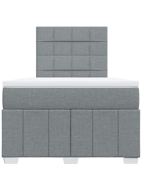 Box spring postel s matrací světle šedá 120x190 cm textil
