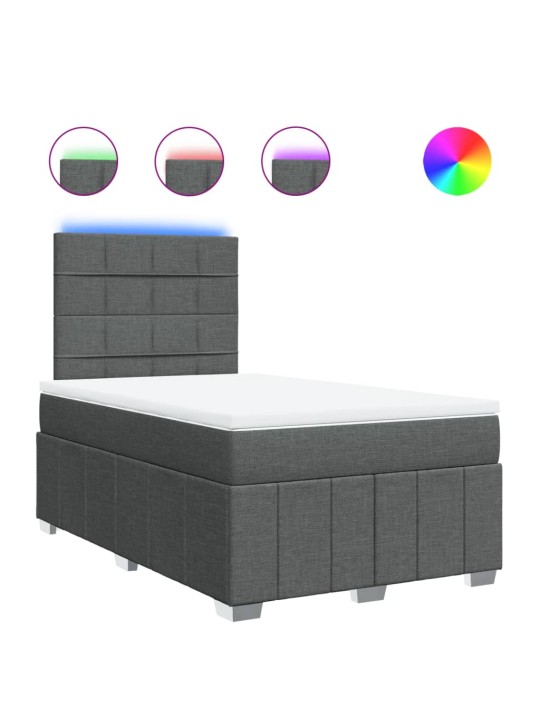 Box spring postel s matrací tmavě šedá 120x190 cm textil