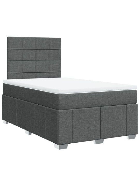 Box spring postel s matrací tmavě šedá 120x190 cm textil