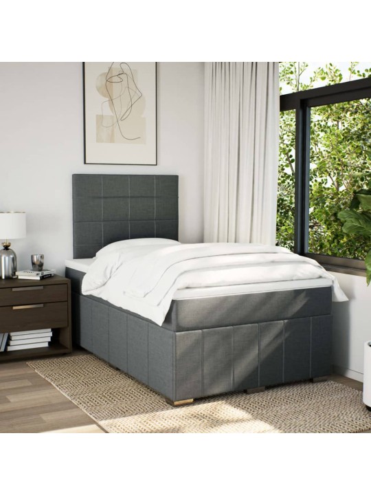 Box spring postel s matrací tmavě šedá 120x190 cm textil