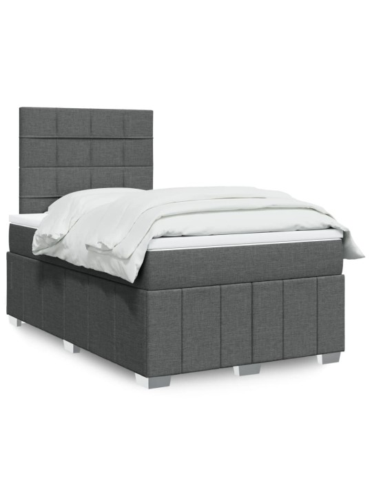 Box spring postel s matrací tmavě šedá 120x190 cm textil