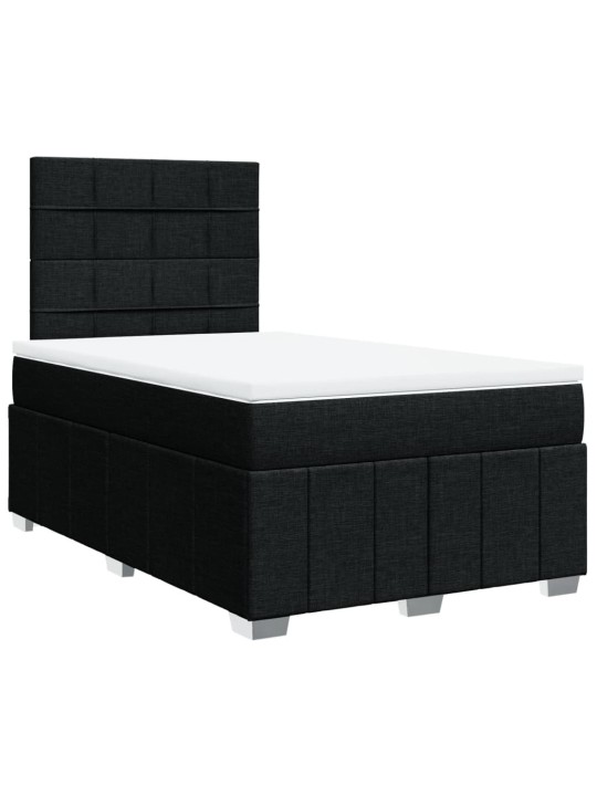 Box spring postel s matrací černá 120x190 cm textil